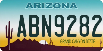 AZ license plate ABN9282