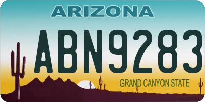 AZ license plate ABN9283