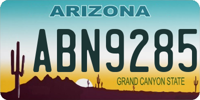 AZ license plate ABN9285