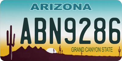 AZ license plate ABN9286