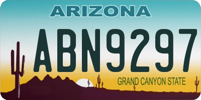 AZ license plate ABN9297