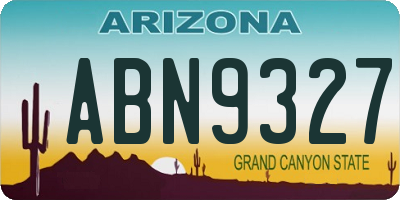 AZ license plate ABN9327
