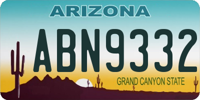 AZ license plate ABN9332
