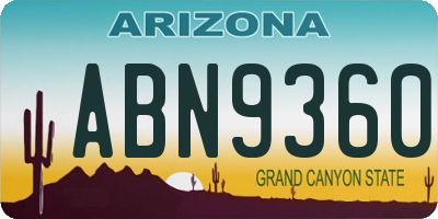 AZ license plate ABN9360