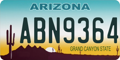 AZ license plate ABN9364