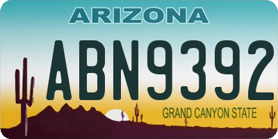 AZ license plate ABN9392