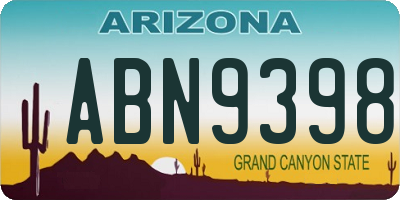 AZ license plate ABN9398