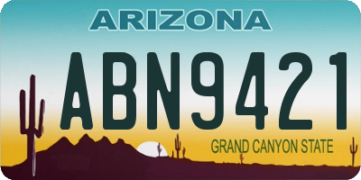 AZ license plate ABN9421