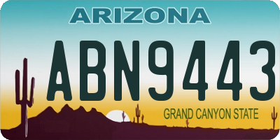 AZ license plate ABN9443