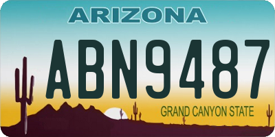 AZ license plate ABN9487