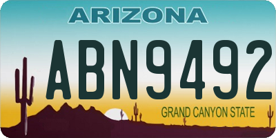 AZ license plate ABN9492