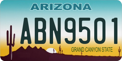 AZ license plate ABN9501