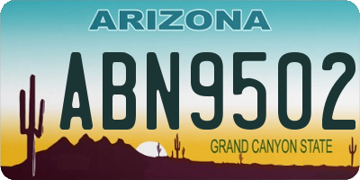 AZ license plate ABN9502