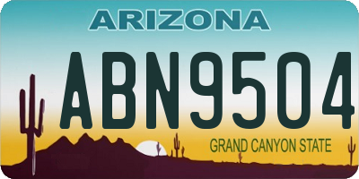AZ license plate ABN9504