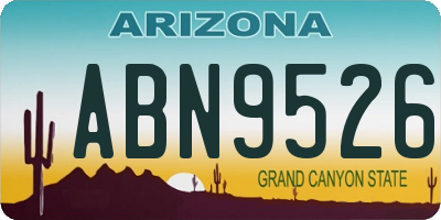 AZ license plate ABN9526
