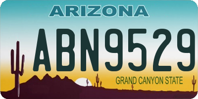AZ license plate ABN9529