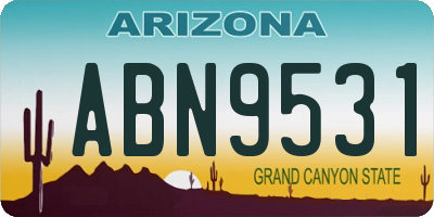 AZ license plate ABN9531