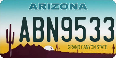 AZ license plate ABN9533