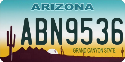 AZ license plate ABN9536