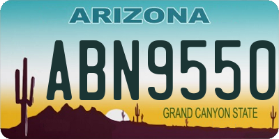AZ license plate ABN9550