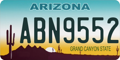 AZ license plate ABN9552