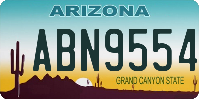 AZ license plate ABN9554