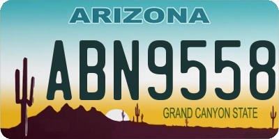 AZ license plate ABN9558