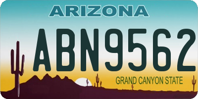 AZ license plate ABN9562