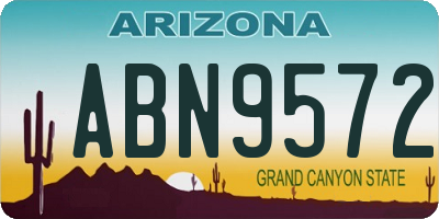 AZ license plate ABN9572