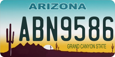AZ license plate ABN9586