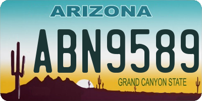 AZ license plate ABN9589