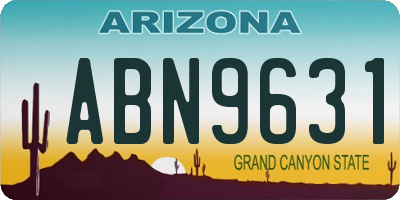 AZ license plate ABN9631