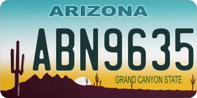 AZ license plate ABN9635