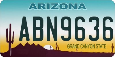 AZ license plate ABN9636