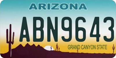 AZ license plate ABN9643