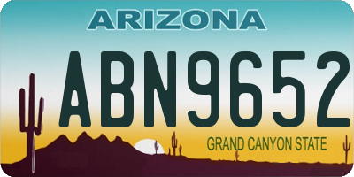 AZ license plate ABN9652