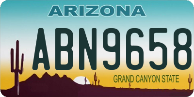 AZ license plate ABN9658