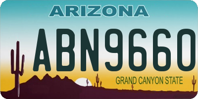AZ license plate ABN9660
