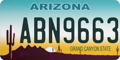 AZ license plate ABN9663