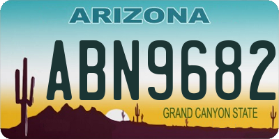 AZ license plate ABN9682