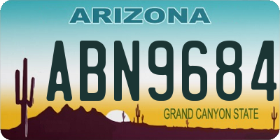 AZ license plate ABN9684