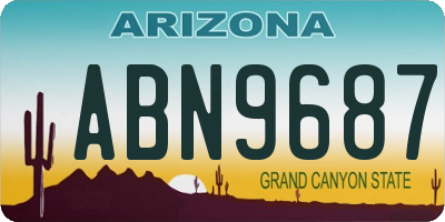 AZ license plate ABN9687