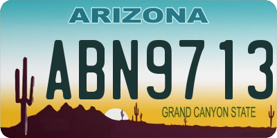 AZ license plate ABN9713