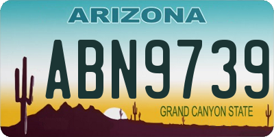 AZ license plate ABN9739