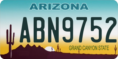 AZ license plate ABN9752