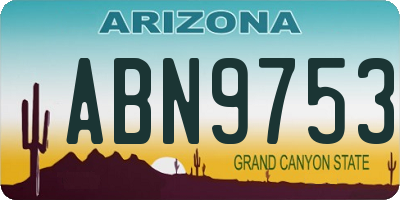 AZ license plate ABN9753