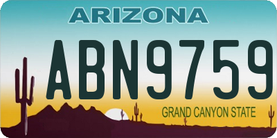 AZ license plate ABN9759