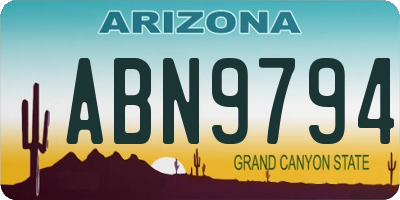 AZ license plate ABN9794