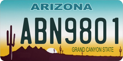 AZ license plate ABN9801
