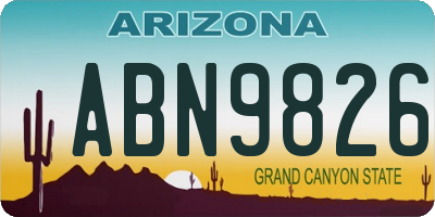 AZ license plate ABN9826